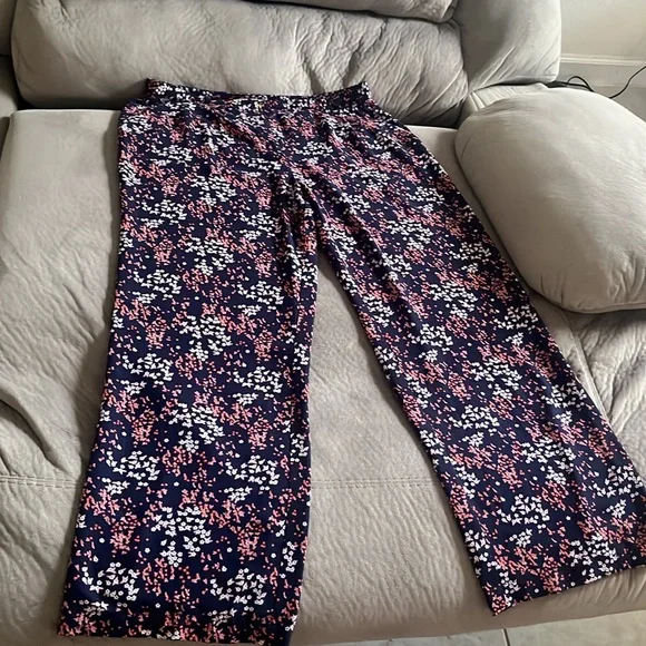 Michael Michael Kors Size 14 Floral-Print Wide-Leg Pleated Pants - Picture 4 of 5